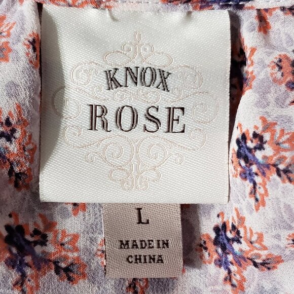 Knox Rose  Floral Sheer Blouse  Women's Large - Picture 2 of 4